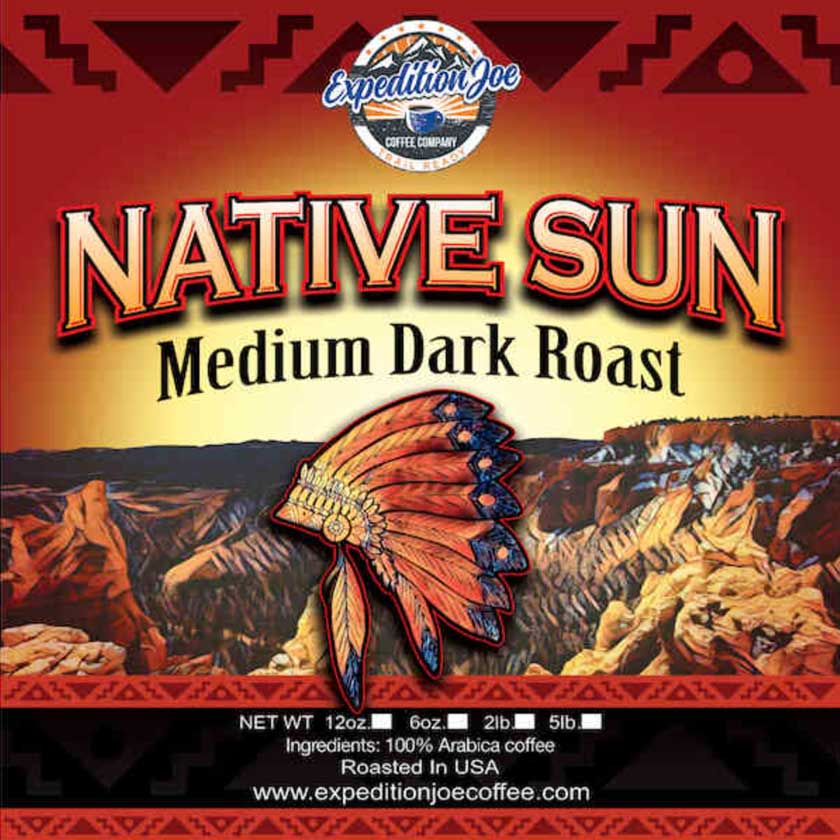 Native Sun medium dark roast coffee from Expedition Joe Coffee