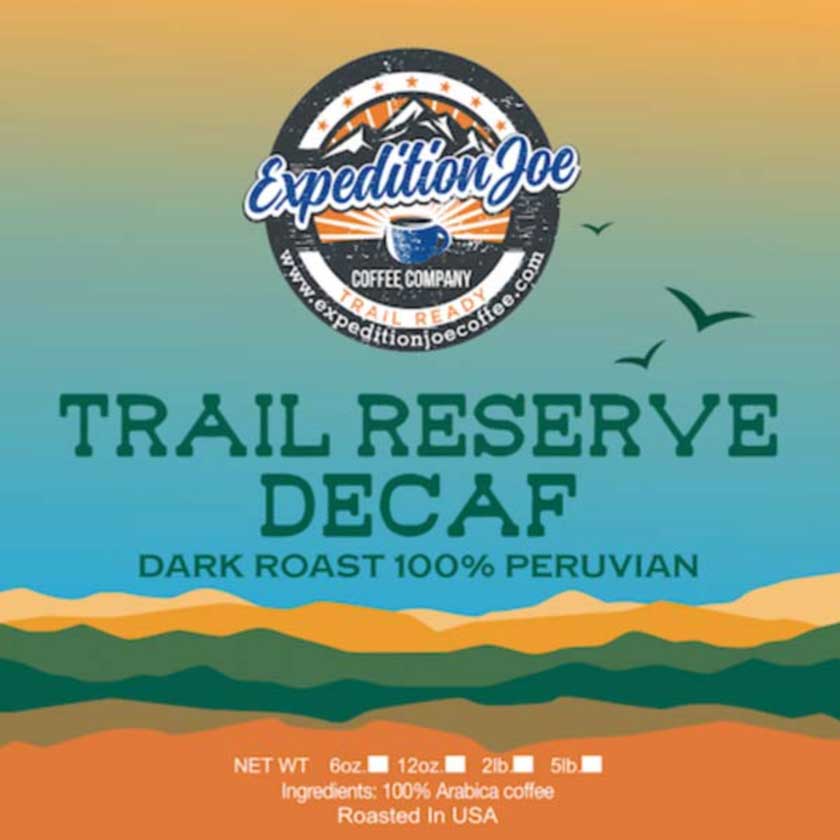 Trail Reserve Decaf coffee from Expedition Joe Coffee