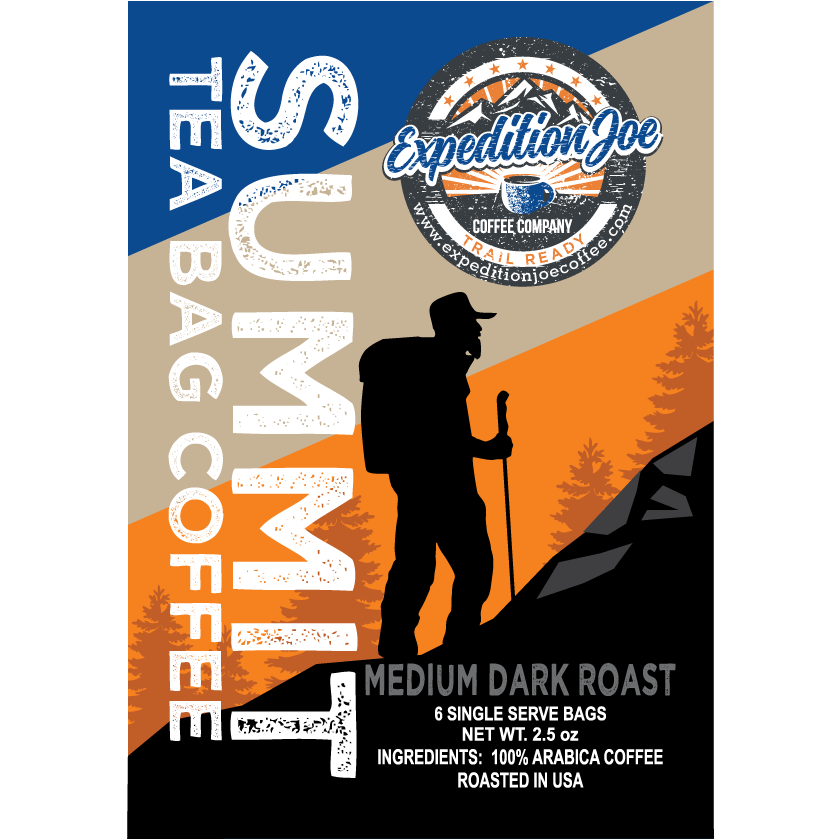 six single serve coffee tea bags from Expedition Joe Coffee