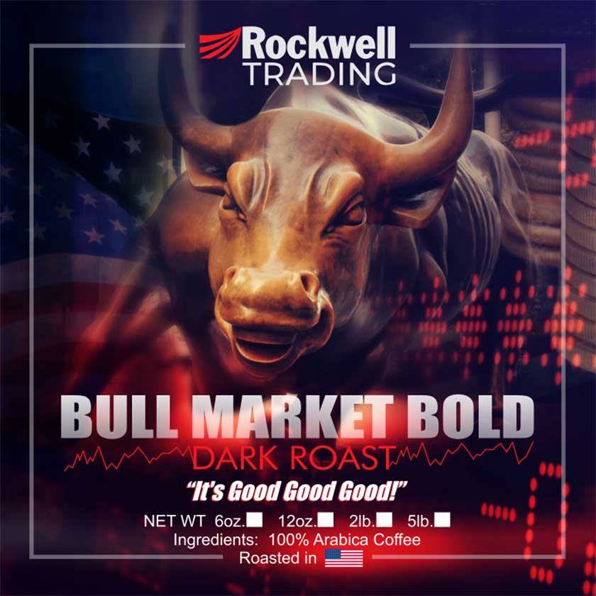 Bull Market Bold dark roast coffee from Rockwell Trading.